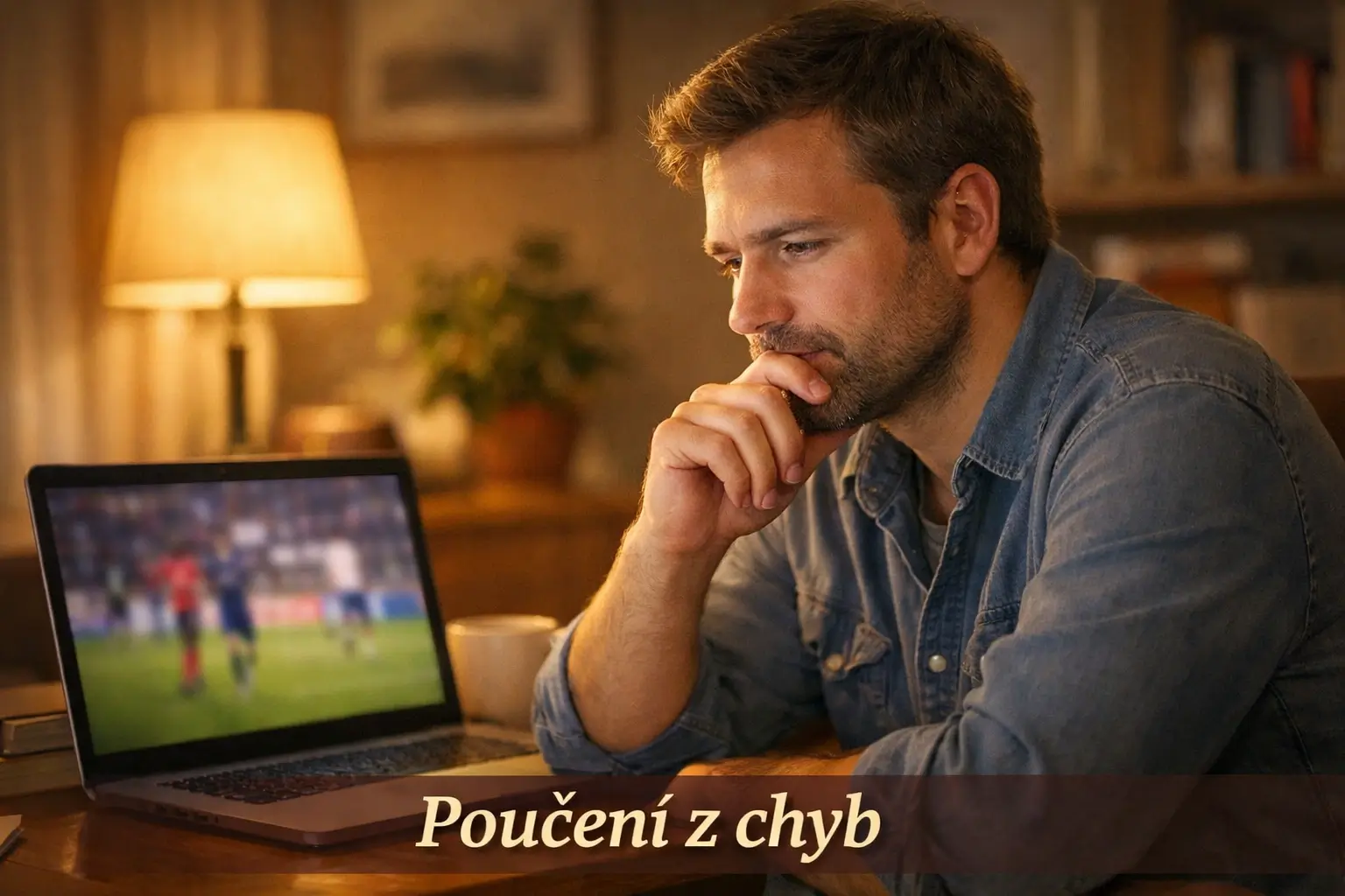 Zamyšlený člověk analyzující své sázkařské chyby