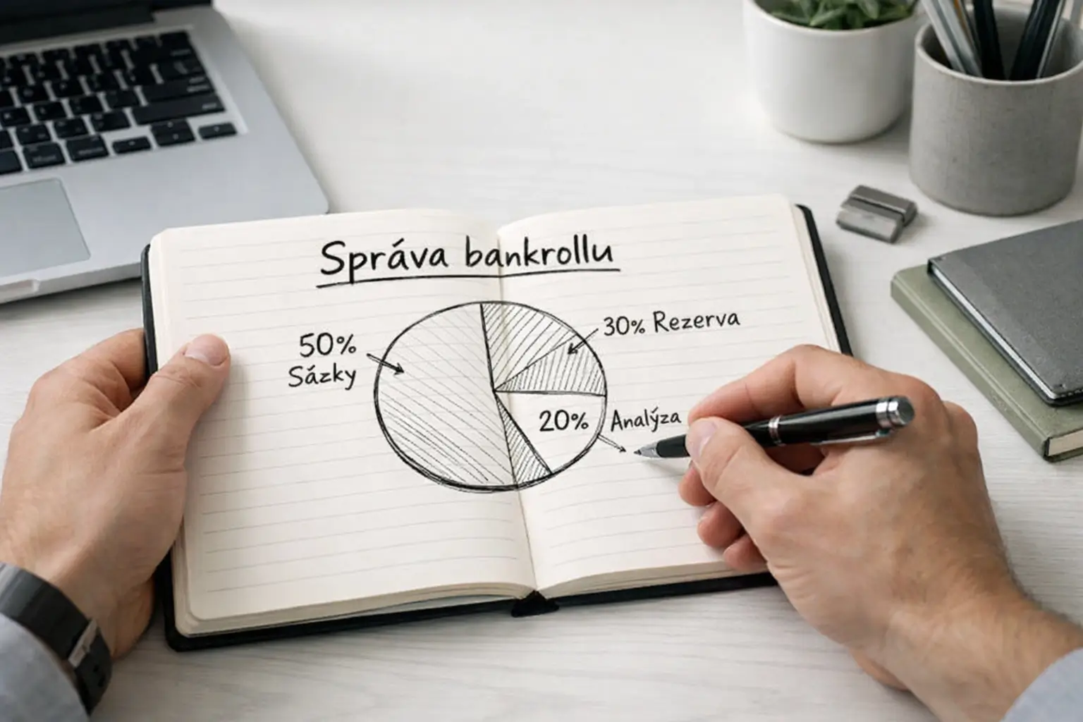 Osoba plánující rozpočet pro sázení u pracovního stolu