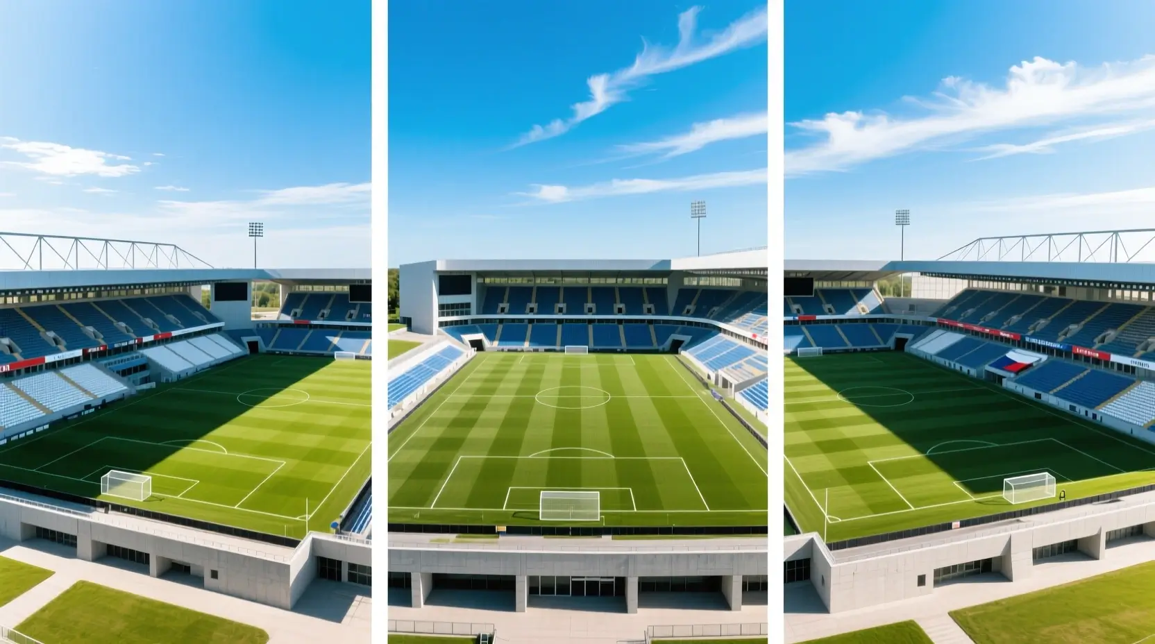 Tři elitní české fotbalové kluby reprezentované jejich stadiony